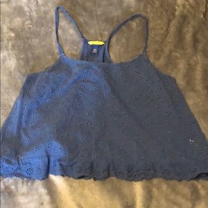 Cropped eyelet tank top